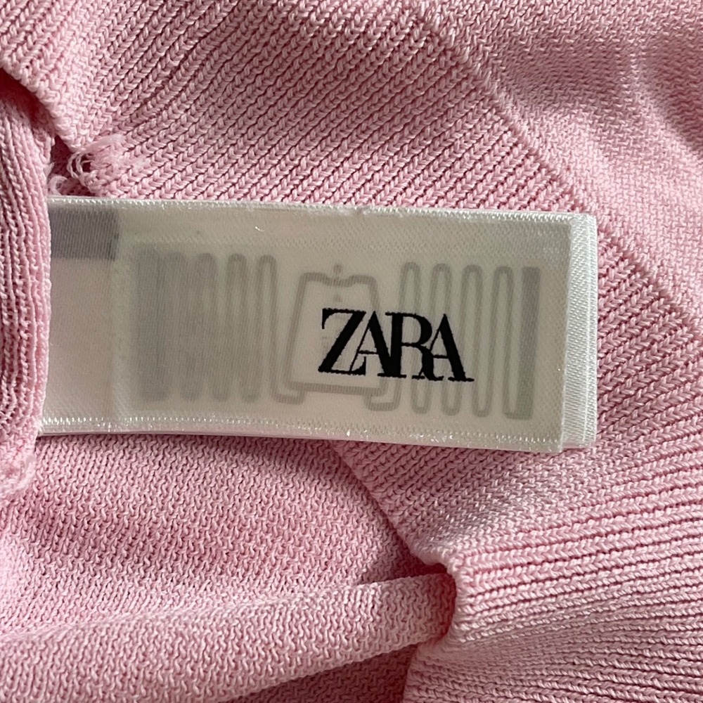 Zara Pink Sleeveless Knit Polo Cropped Sweater Vest Coquette Preppy Balletcore S - Picture 8 of 8